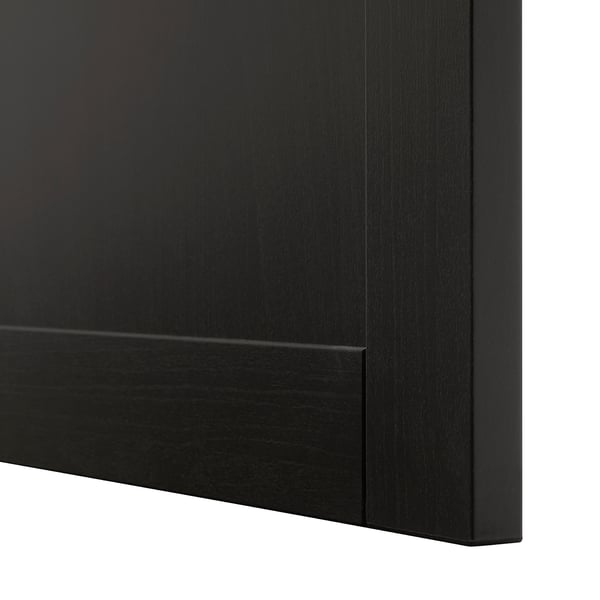 BESTÅ shelf unit with door, black-brown/Hanviken black-brown, 60x22x64 cm
