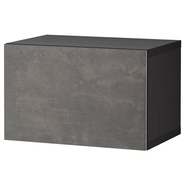 BESTÅ shelf unit with door, black-brown/Kallviken dark grey, 60x42x38 cm
