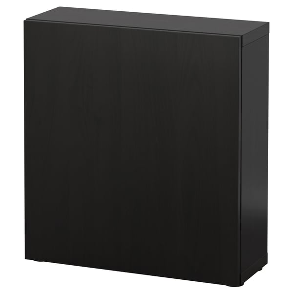 BESTÅ shelf unit with door, black-brown/Lappviken black-brown, 60x22x64 cm