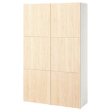 BESTÅ storage combination with doors, white Fänrik/ash, 120x42x193 cm