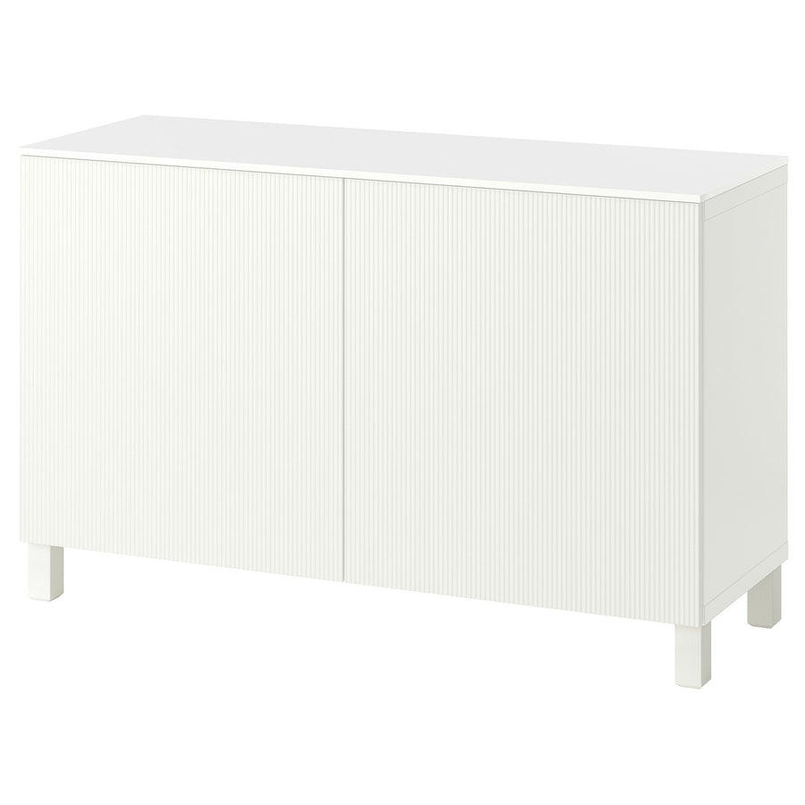 BESTÅ storage combination with doors, white/Förvaltare white, 120x42x75 cm