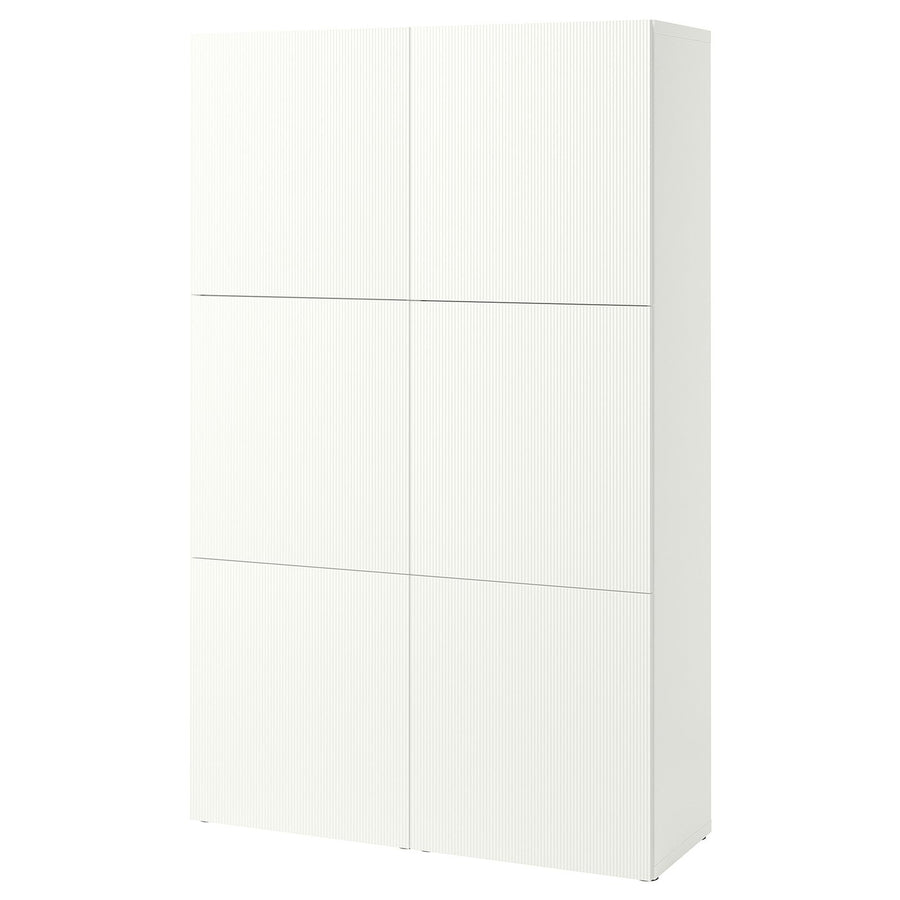 BESTÅ storage combination with doors, white/Förvaltare white, 120x42x193 cm