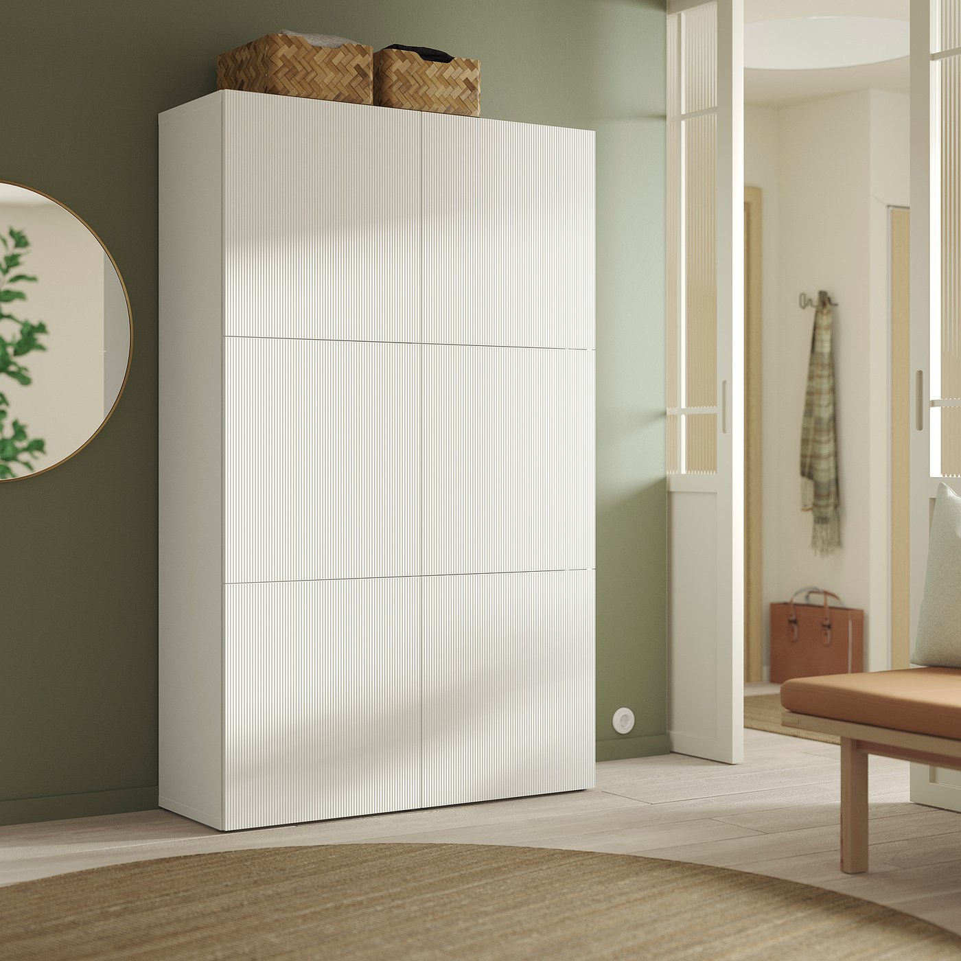 BESTÅ storage combination with doors, white/Förvaltare white, 120x193x42 cm