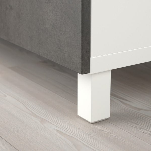 Ikea BESTÅ - Storage combination with doors, white Kallviken/Stubbarp/dark grey concrete effect, 120x42x74 cm