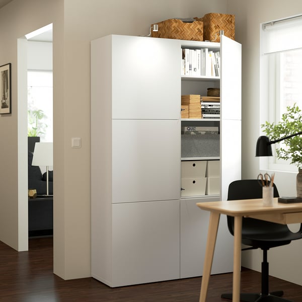 BESTÅ storage combination with doors, white/Lappviken white, 120x42x193 cm