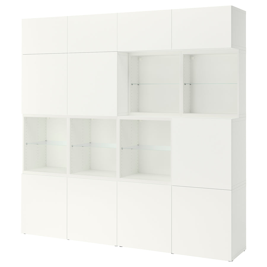 BESTÅ storage combination with doors, white/Lappviken white, 240x42x231 cm
