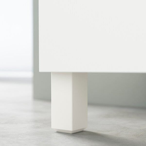 Ikea BESTÅ - Storage combination with doors, white Lappviken/Fällsvik dark grey, 180x42x112 cm