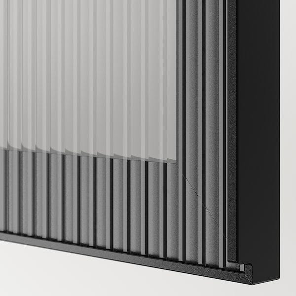 Ikea BESTÅ - Storage combination with doors, white Lappviken/Fällsvik dark grey, 180x42x112 cm