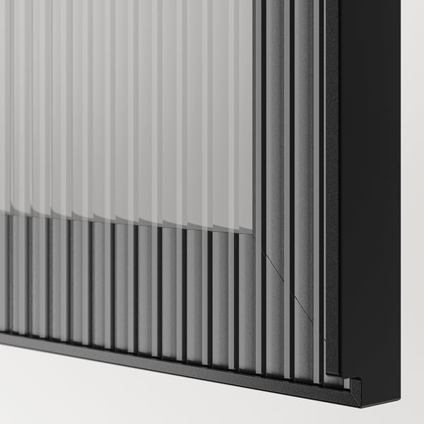 BESTÅ storage combination with doors, white Lappviken/Fällsvik dark grey, 180x42x112 cm