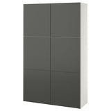 BESTÅ storage combination with doors, white/Lappviken dark grey, 120x42x193 cm