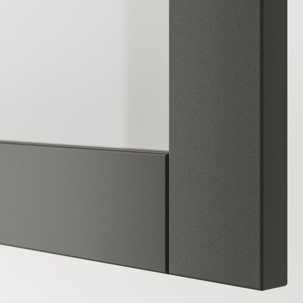 BESTÅ storage combination with doors, white Lappviken/Sindvik dark grey, 180x42x112 cm