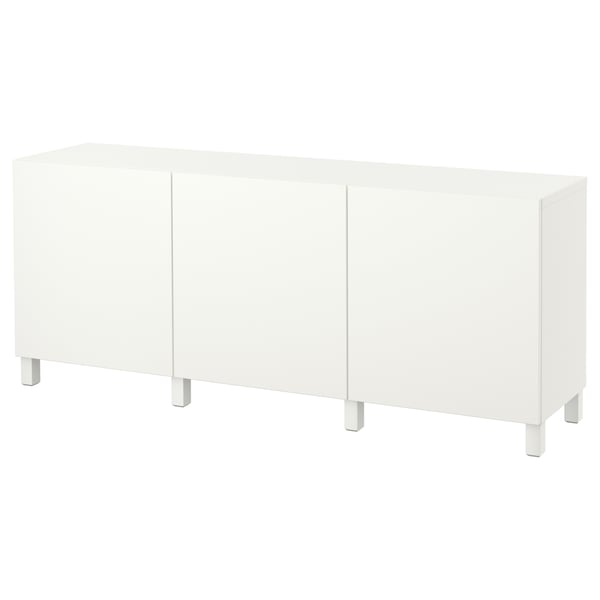 BESTÅ storage combination with doors, white/Lappviken/Stubbarp white, 180x42x74 cm