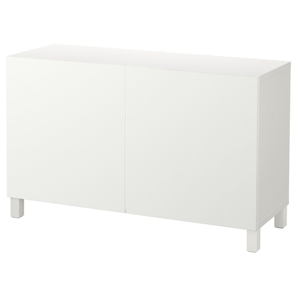 BESTÅ storage combination with doors, white/Lappviken/Stubbarp white, 120x42x74 cm