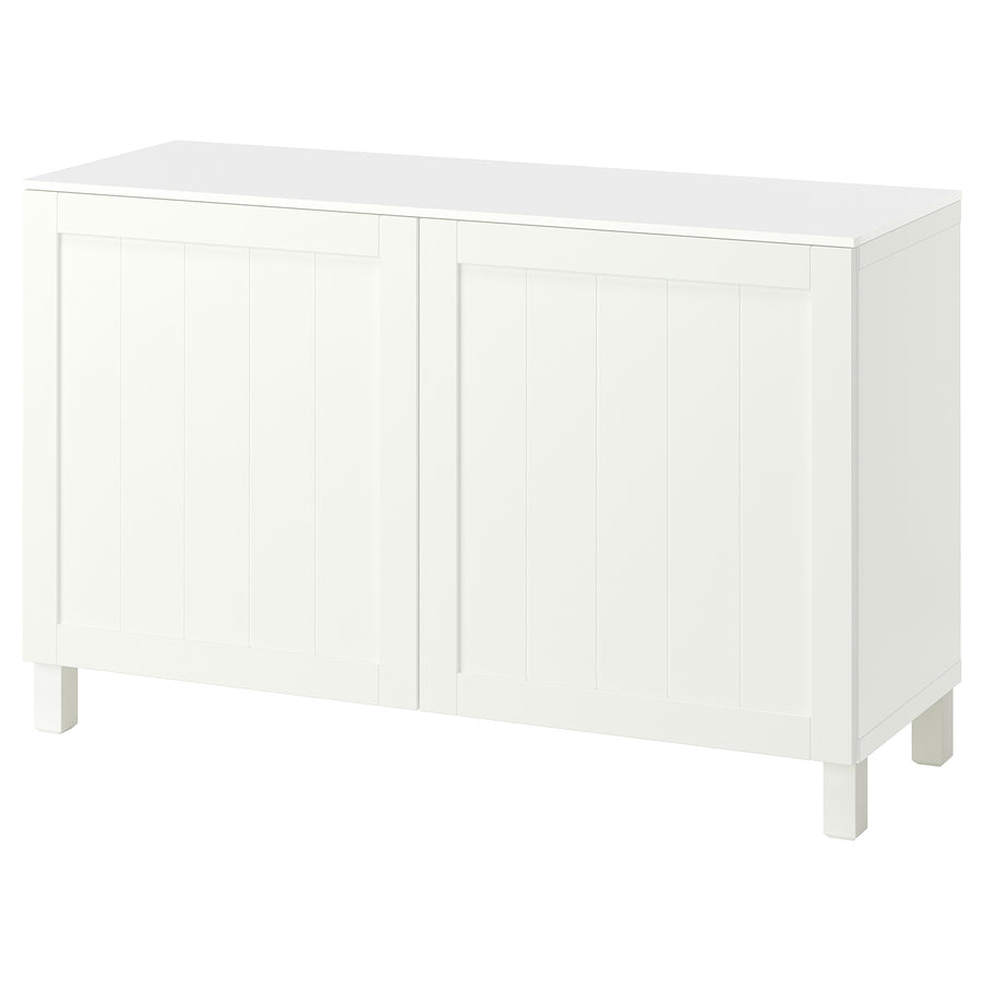 BESTÅ storage combination with doors, white/Pipmakare white, 120x42x75 cm
