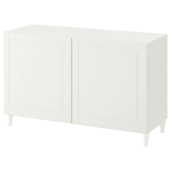 Ikea BESTÅ - Storage combination with doors, white/Smeviken/Kabbarp white, 120x42x74 cm