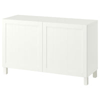 BESTÅ storage combination with doors, Pipmakare white/Stubbarp white, 120x42x74 cm