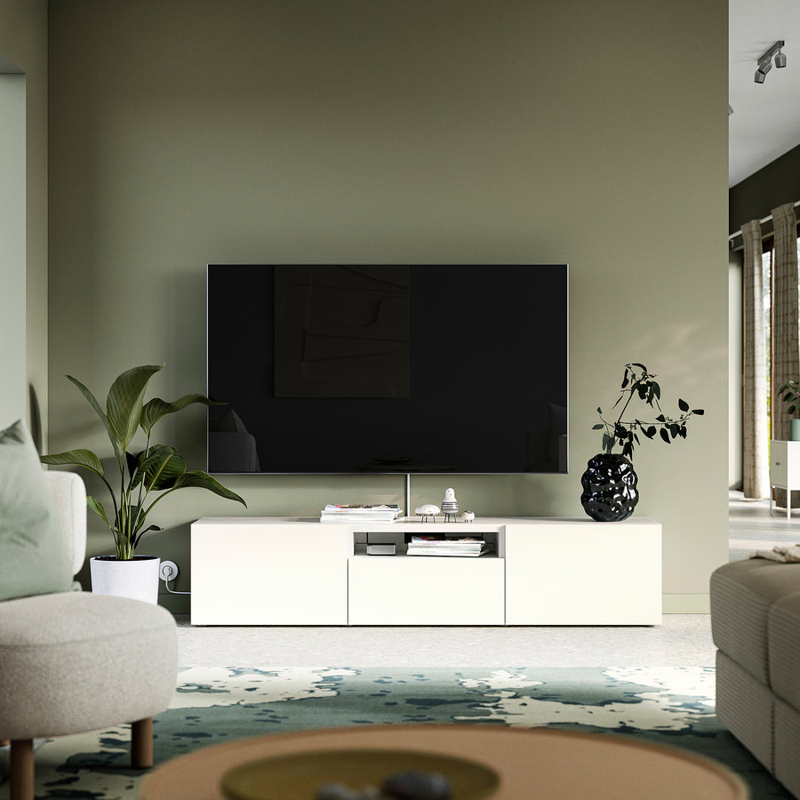 BESTÅ TV bench, white/Lappviken white, 180x42x39 cm