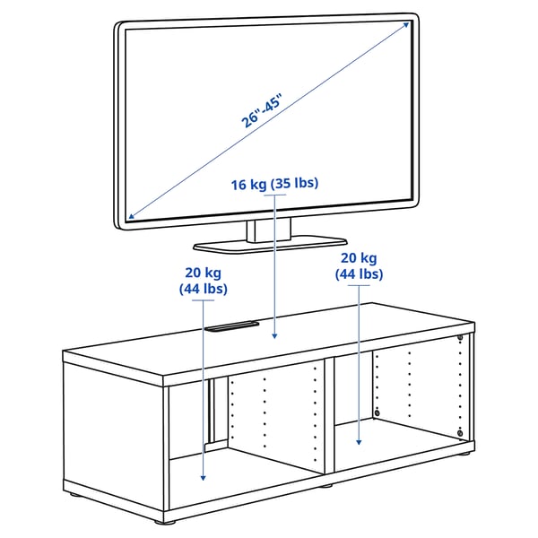 BESTÅ TV bench, white, 120x40x38 cm