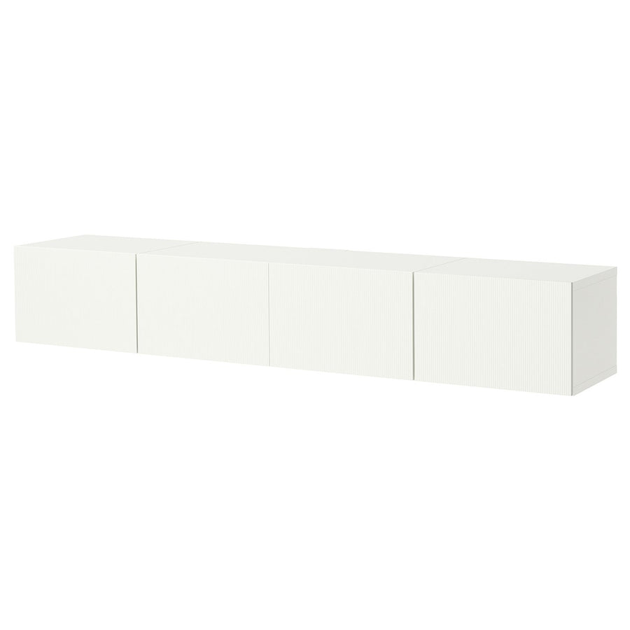 BESTÅ TV bench with doors, white/Förvaltare white, 240x38x42 cm