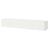 BESTÅ TV bench with doors, white/Lappviken white, 240x42x38 cm