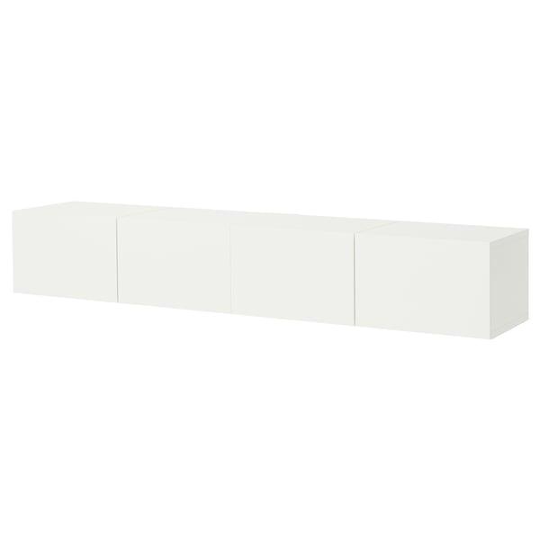 BESTÅ TV bench with doors, white/Lappviken white, 240x42x38 cm
