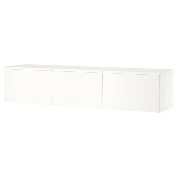 BESTÅ TV bench with doors, white/Västerviken white, 180x42x38 cm