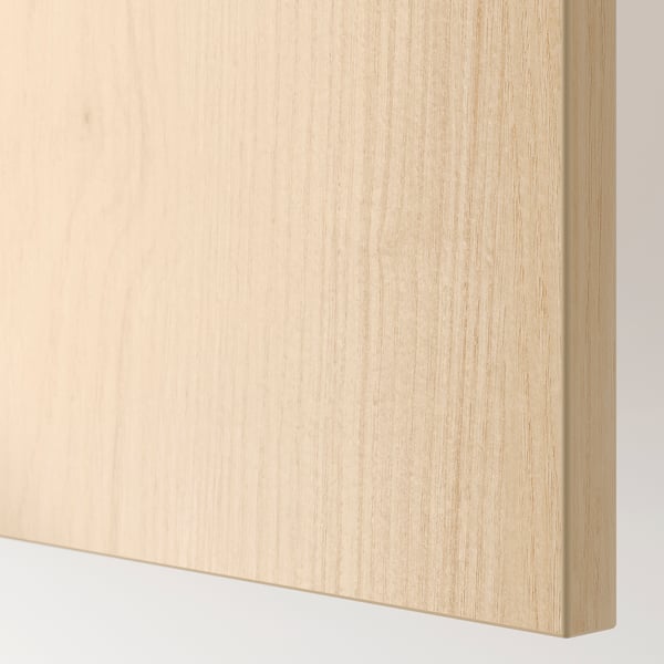 BESTÅ TV bench with doors and drawers, white/Fänrik/Stubbarp ash, 240x42x74 cm