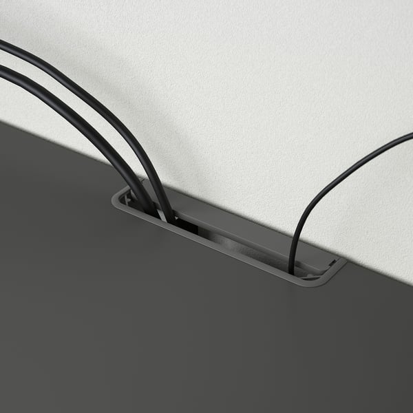 BESTÅ TV bench with doors, dark grey/Bergsviken/Stubbarp black, 120x42x48 cm