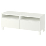 BESTÅ TV bench with drawers, white/Förvaltare white, 120x42x48 cm