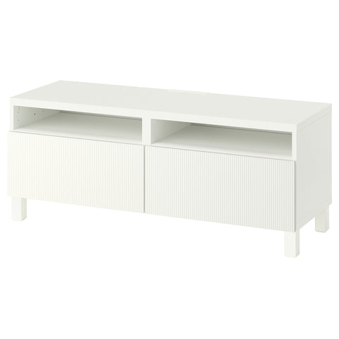 BESTÅ TV bench with drawers, white/Förvaltare white, 120x42x48 cm