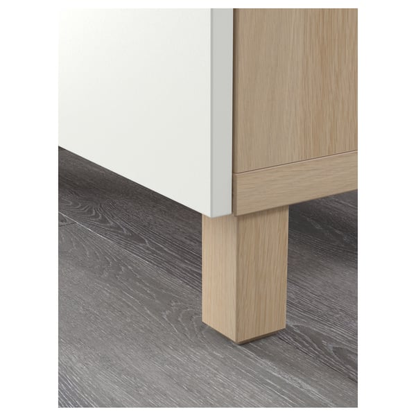 BESTÅ TV bench with drawers, white stained oak effect/Lappviken white, 120x42x48 cm