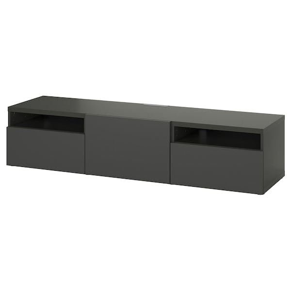 Ikea BESTÅ - TV bench, dark grey/Lappviken dark grey, 180x42x39 cm