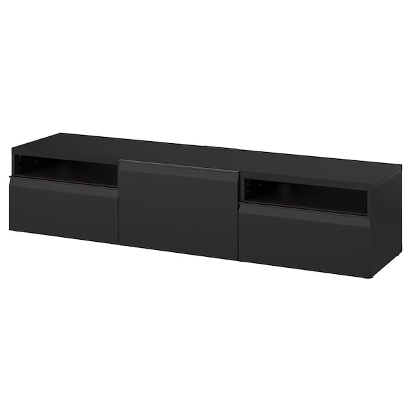Ikea BESTÅ - TV bench, black-brown/Hammarsmed anthracite, 180x42x39 cm