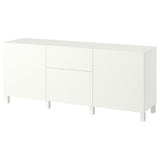 BESTÅ storage combination with drawers, Förvaltare white/Stubbarp white, 180x42x74 cm
