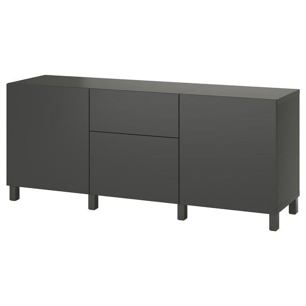 Ikea BESTÅ - Storage combination with drawers, dark grey/Lappviken/Stubbarp dark grey, 180x42x74 cm
