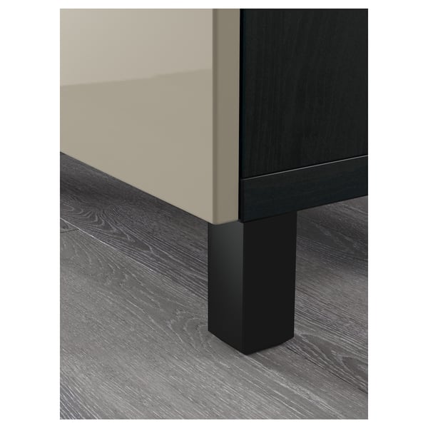BESTÅ storage combination with drawers, black-brown/Selsviken/Stubbarp high-gloss/beige, 180x42x74 cm