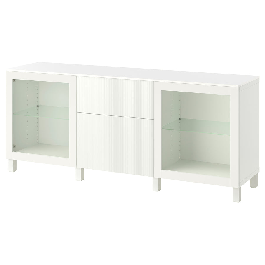 BESTÅ storage combination with drawers, Sindvik white/Förvaltare white, 180x42x75 cm