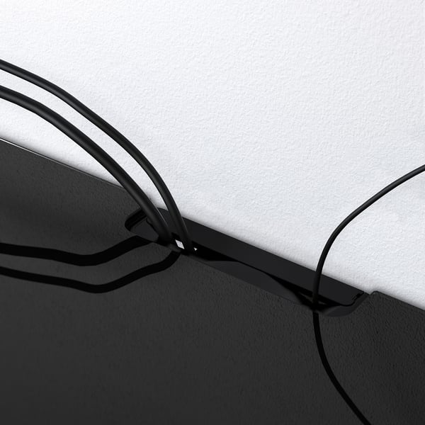 BESTÅ top panel for TV, glass black, 180x40 cm