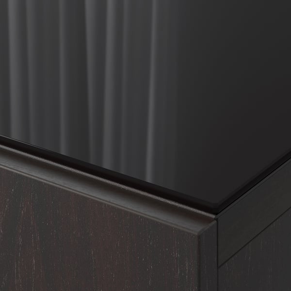 BESTÅ top panel for TV, glass black, 120x40 cm