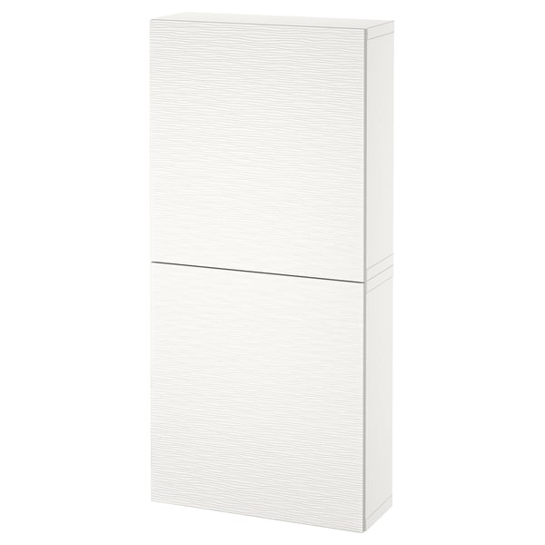 BESTÅ wall cabinet with 2 doors, white/Laxviken white, 60x22x128 cm