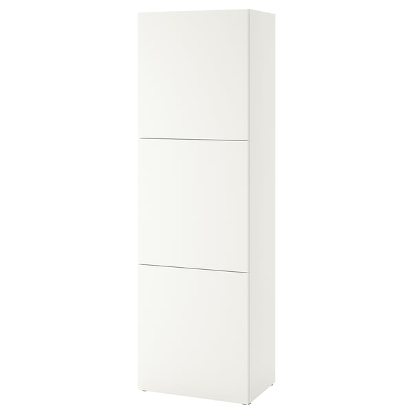 BESTÅ shelf unit with doors, white Lappviken/white, 60x42x193 cm