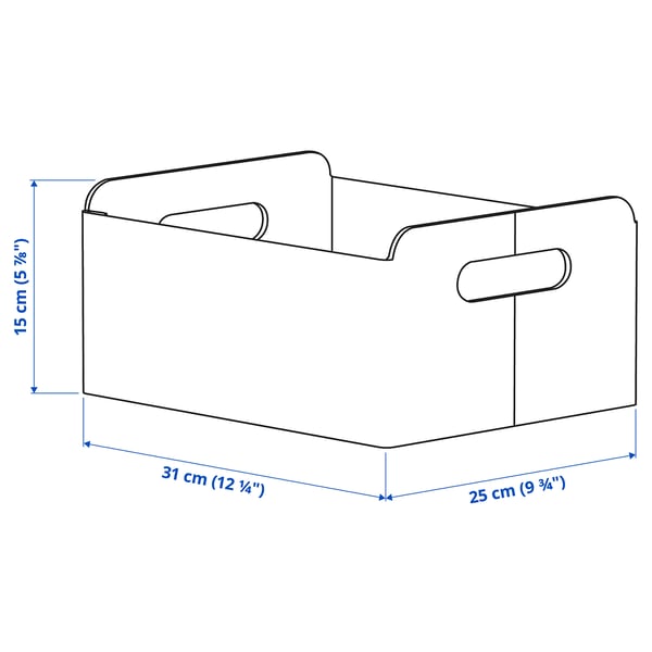 BESTÅ box, Width: 25 cmDepth: 31 cmHeight: 15 cmMaximum load: 5 kg