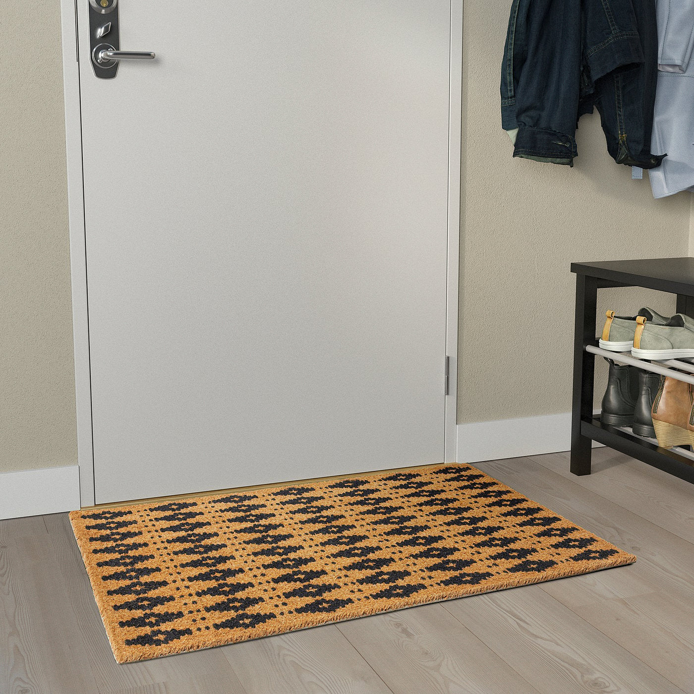 BETALVÄG door mat, coir/geometric, 90x60 cm
