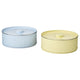 BETTHAJ tin with lid, for cookies/pale yellow pale blue, 22 cm, 2 pack