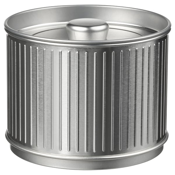 BETTHAJ tin with lid, for coffee/tea/silver-colour, 0.6 l