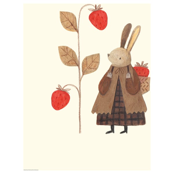 BILD poster, strawberry rabbit, 40x50 cm
