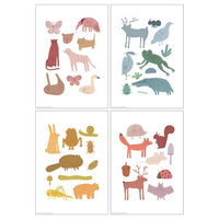 BILD poster, forest fun, 21x30 cm, 4 pack