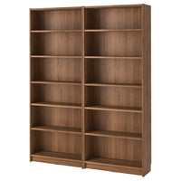 BILLY bookcase combination, brown walnut effect, 160x28x202 cm