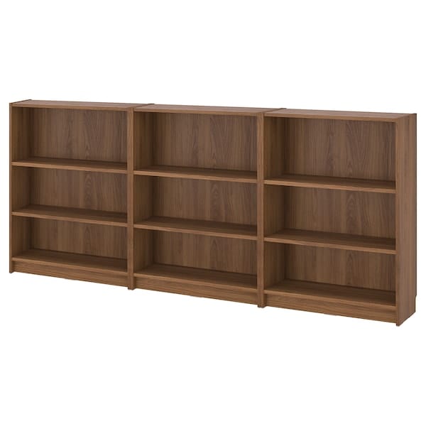 Ikea BILLY - Bookcase combination, brown walnut effect, 240x28x106 cm