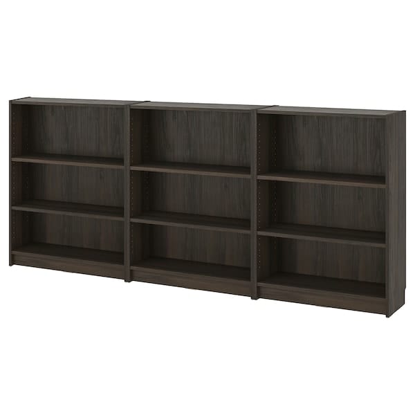 Ikea BILLY - Bookcase combination, dark brown oak effect,240x28x106 cm